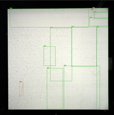 การตรวจสอบภาพด้วย AI สำหรับแผ่นยิปซั่ม 2 Defect detection case of embossed gypsum board
