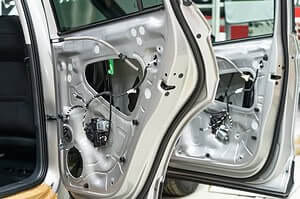 car doors assembly on an automotive production line