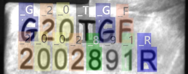 自動車エンジン番号のOCR文字認識 2 汽車引擎OCR辨識 1