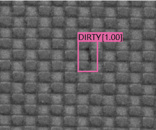 Stain defects detected on carbon fiber fabric