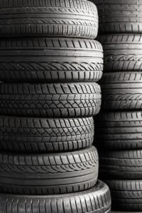 stack of rubber tires