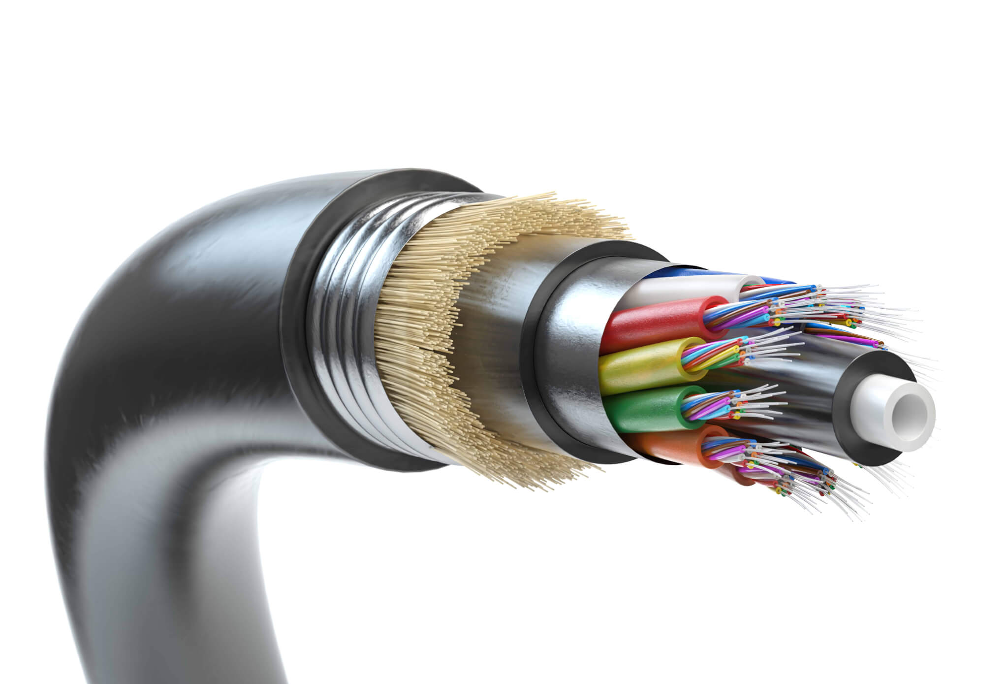 Rilevamento di Difetti nell'Isolamento dei Cavi con l’AI 2 Cross-section of a cable with exposed wires, showcasing the internal structure and individual conductors