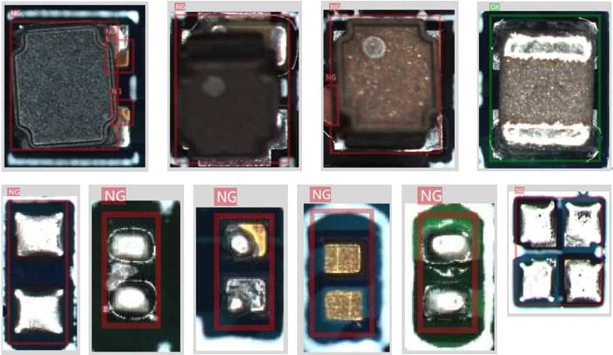 AI inspection and defect detection of MLCCs