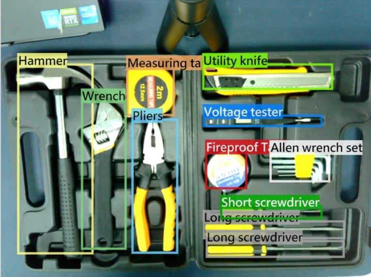 META-aivi performing toolbox inspection using AR + AI