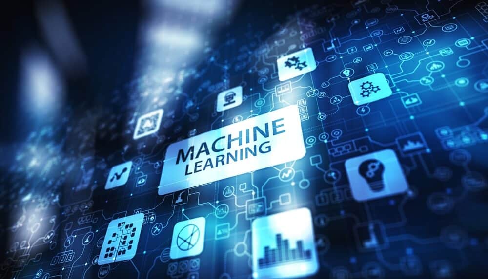Abstract graphic depicting machine learning concepts