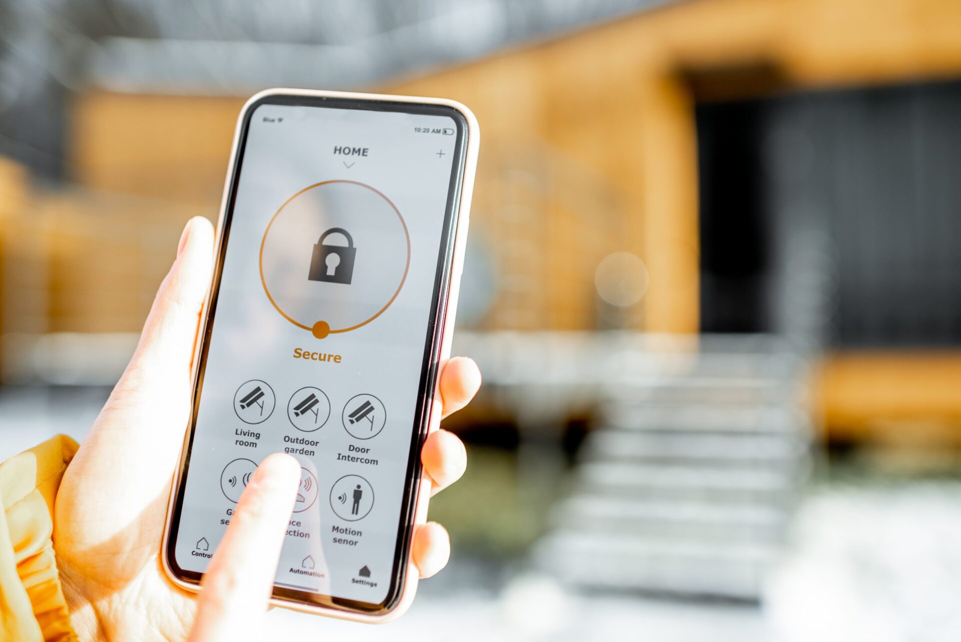 Civil Infrastructure Monitoring and Inspection Using AR + AI 5 holding phone with launched alarm app