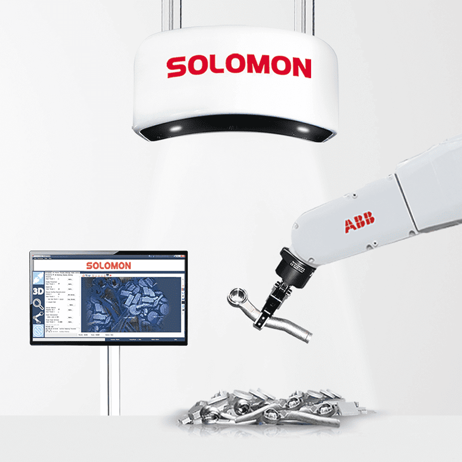 AccuPick 3D bin picking software demonstrating automated material handling and object picking using robotics, AI and 3D vision.