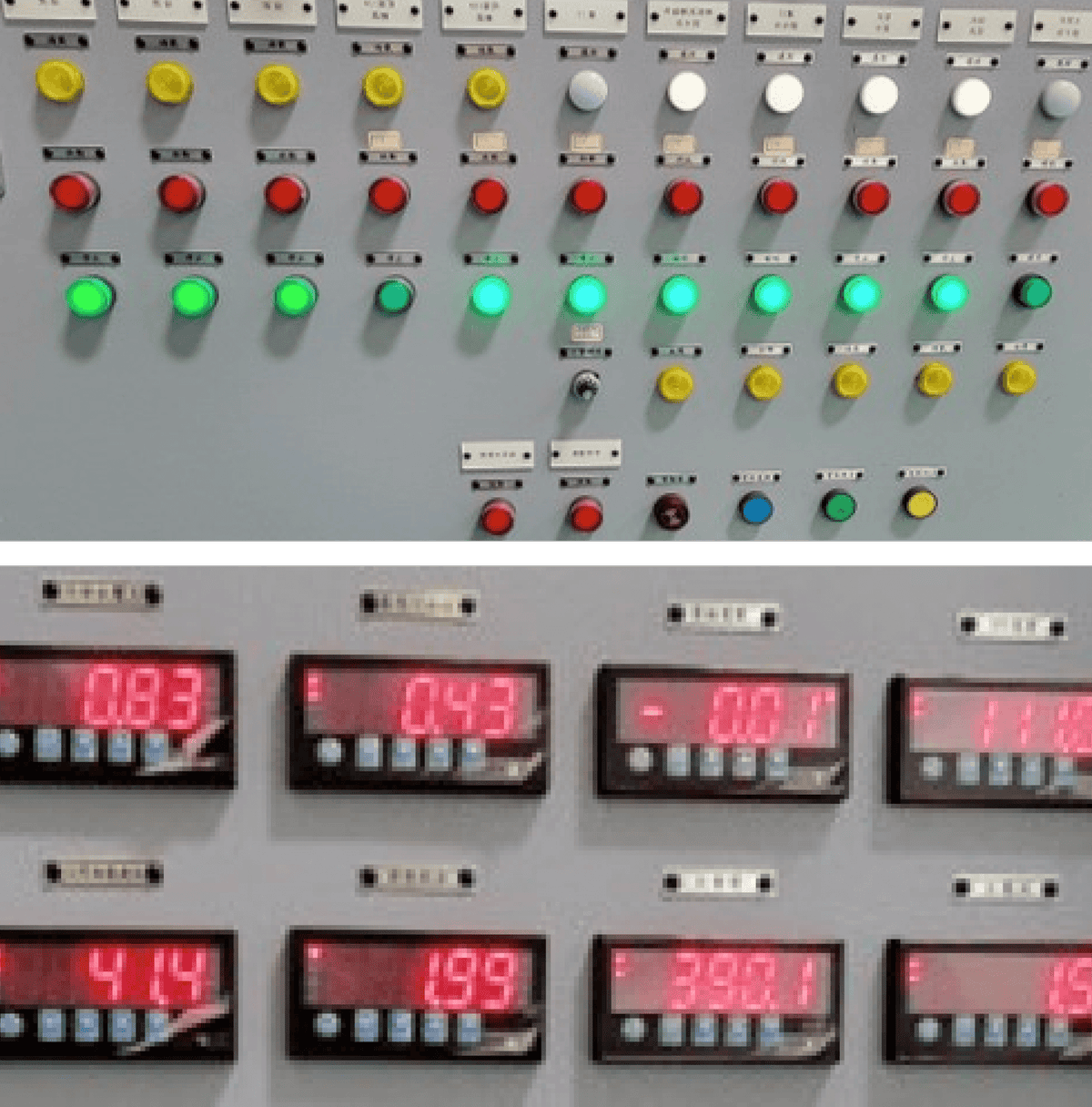Civil Infrastructure Monitoring and Inspection Using AR + AI 3 control panel showing lights and digital gauges