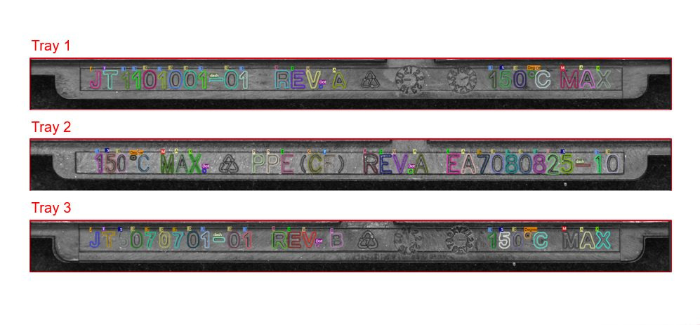 การตรวจสอบด้วยภาพของถาดเซมิคอนดักเตอร์ 2 Tracking codes on semiconductor trays