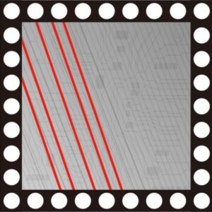 SolVision AI vision system applies segmentation masks to identify and highlight wafer surface defects during CMP quality inspection.