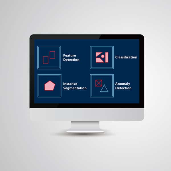 User interface of SolVision AI vision system inspection software showcasing deep learning based feature and anomaly detection.