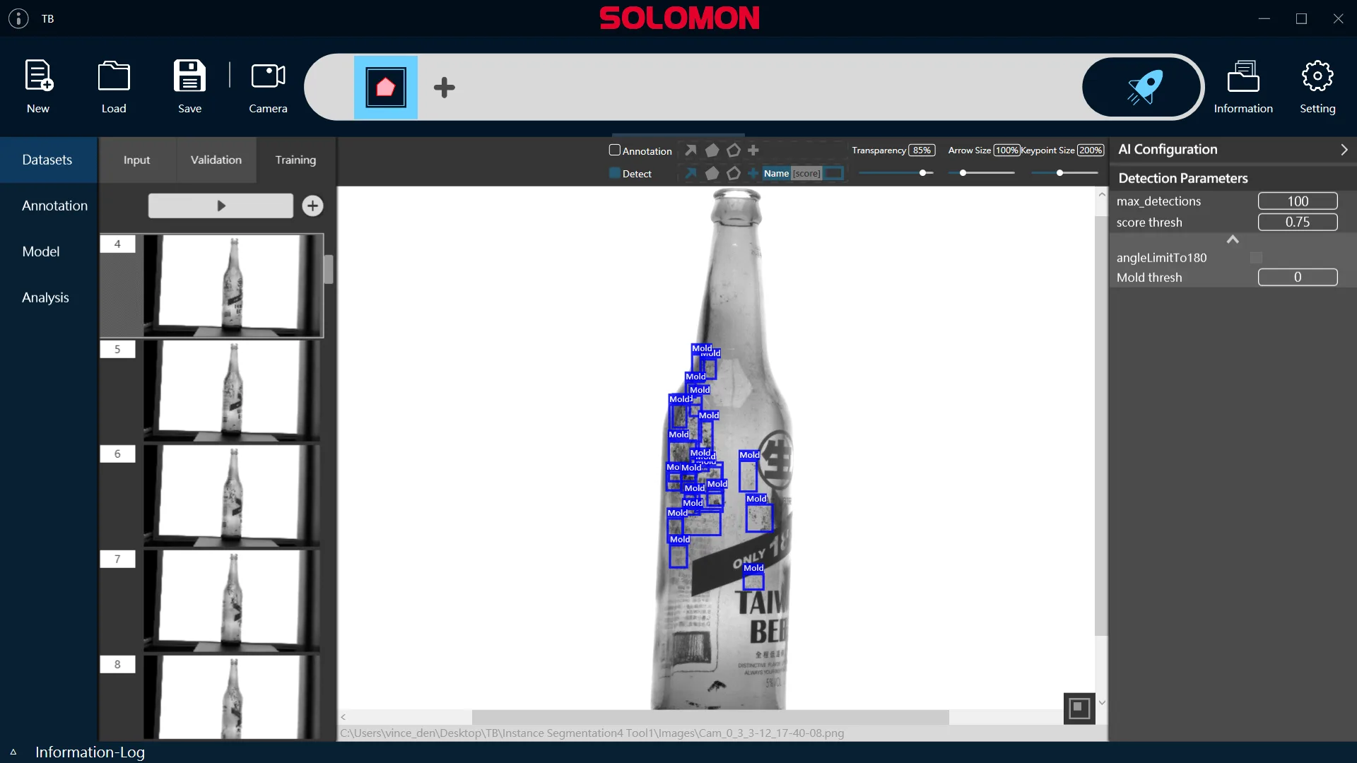 solvision returnable glass bottle inspection ai